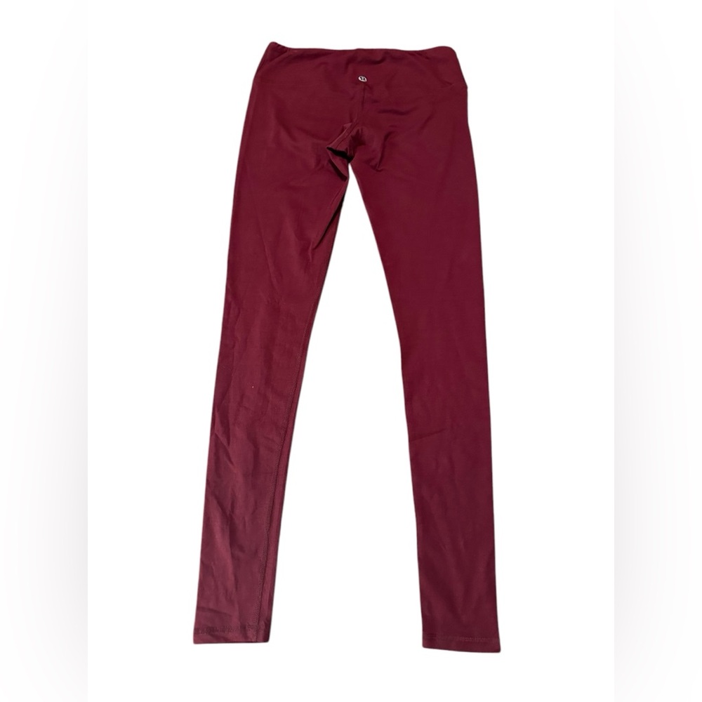 Lululemon maroon low rise long athletic workout leggings - Picture 2 of 6